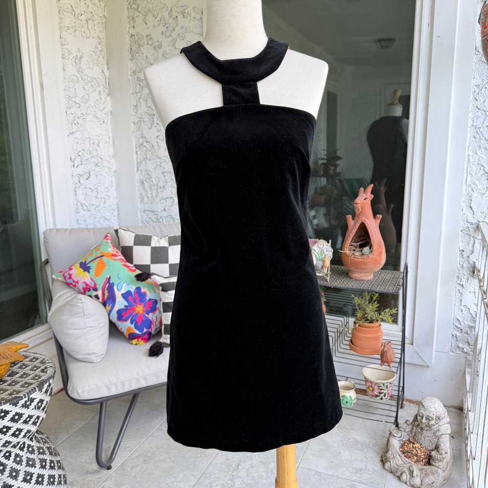 Milly of New York Black Halter Cut Out Dress